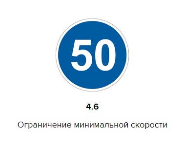 Запрет 6. Ограничение минимальной скорости. Знак минимальная скорость. 4.6 «Ограничение минимальной скорости».